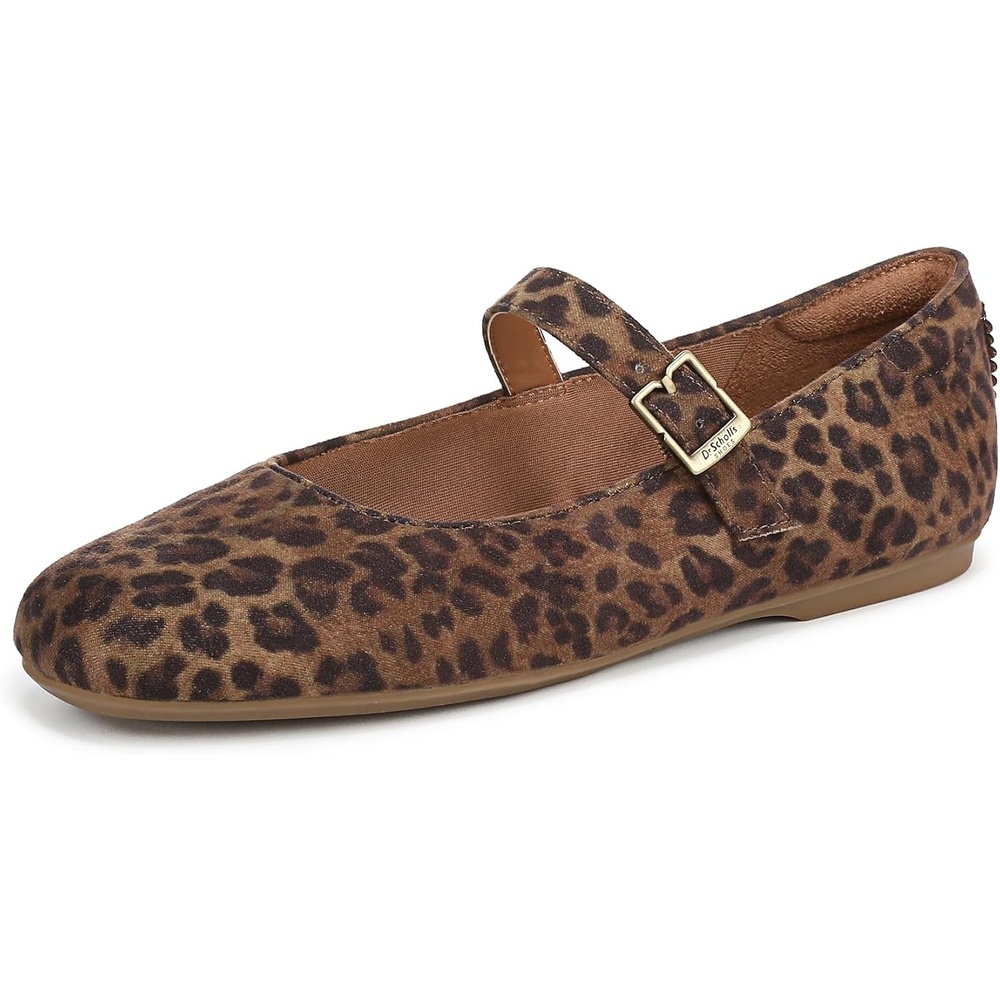 image:imageDr Scholls Shoes Womens Wexley Jane Mary Jane Flats Comfortable FlatsLeopard Animal Print Fabric