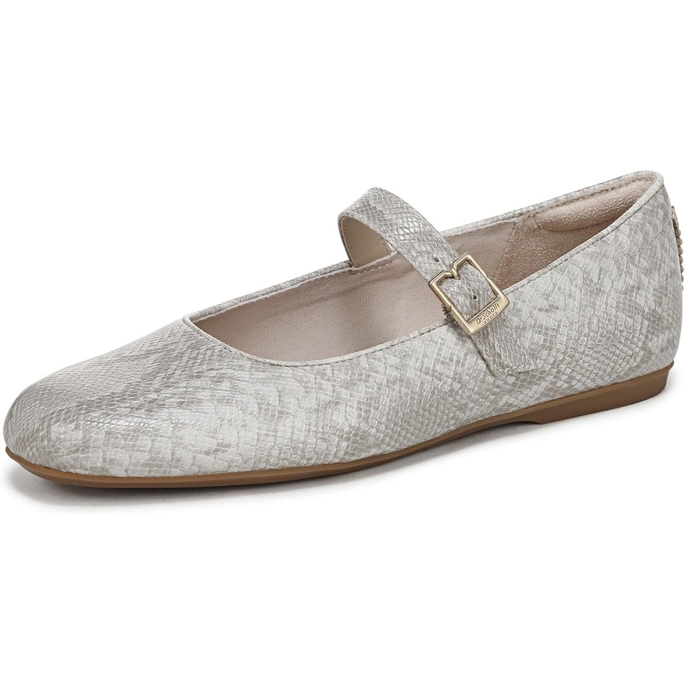 image:imageDr Scholls Shoes Womens Wexley Jane Mary Jane Flats Comfortable FlatsLight Grey Snake Faux Leather