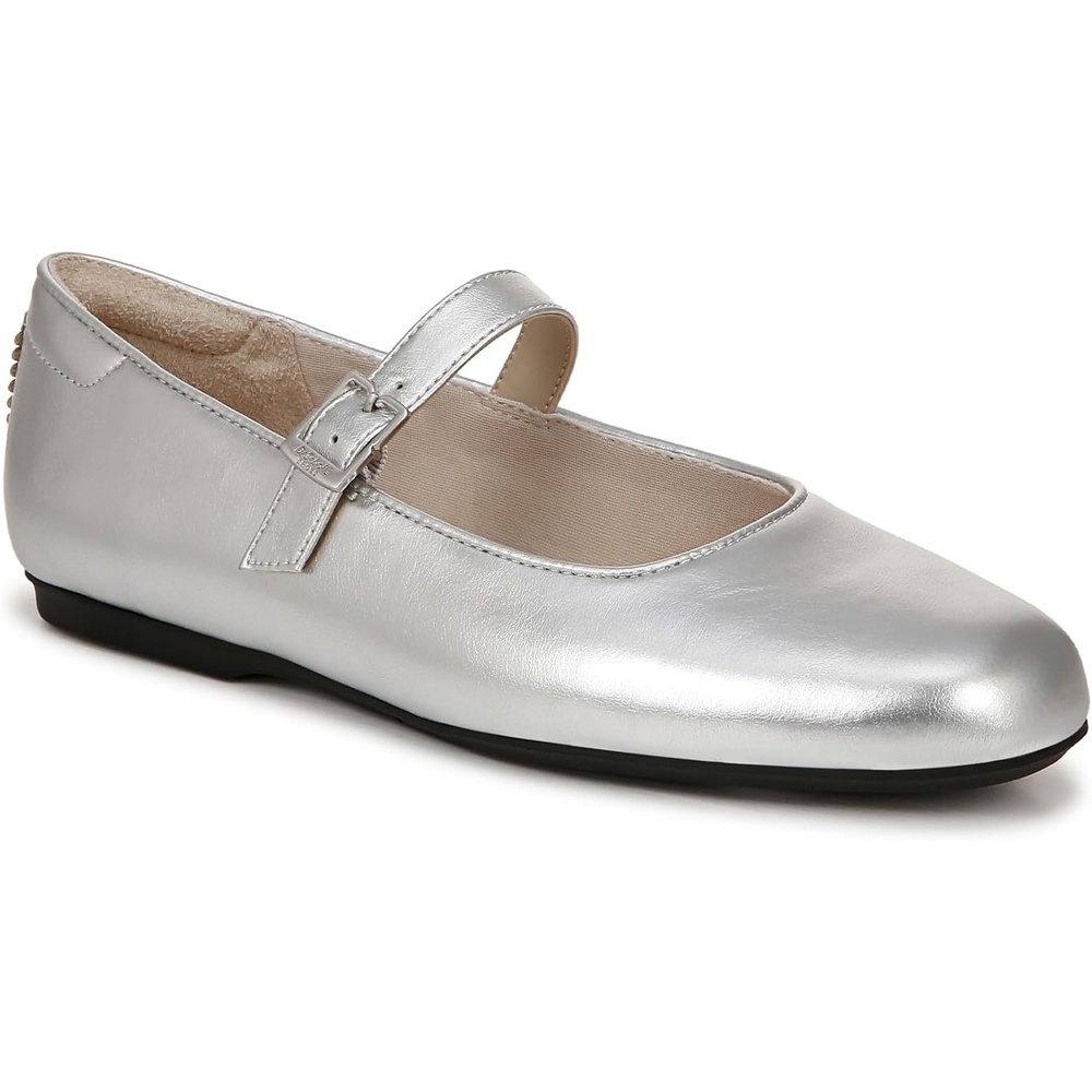 image:imageDr Scholls Shoes Womens Wexley Jane Mary Jane Flats Comfortable FlatsSilver Metallic Faux Leather