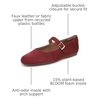 Dr. Scholl’s Shoes Women’s Wexley Jane Mary Jane Flats, Comfortable Flats(Burgundy Dark Red Microsuede)