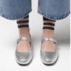 Dr. Scholl’s Shoes Women’s Wexley Jane Mary Jane Flats, Comfortable Flats(Silver Metallic Faux Leather)