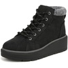 Dr. Scholl’s Nice Day Max Alpine Lace-Up Short Boots(Black Smooth)