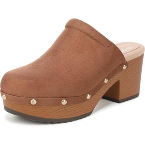 Dr. Scholl’s Classic Joy Mule/Clog Shoes(Honey Brown Microsuede)