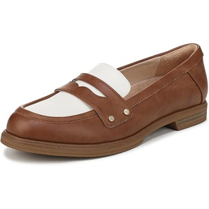 Dr. Scholl’s Hello Loafers Loafers/Moc Shoes(Honey Brown/White Faux Leather)
