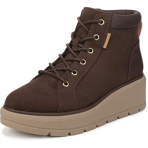 Dr. Scholl’s Nice Day Max Alpine Lace-Up Short Boots(Dark Umber Brown Microfiber)