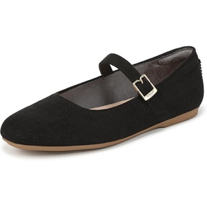 Dr. Scholl’s Shoes Women’s Wexley Jane Mary Jane Flats, Comfortable Flats(Black Microfiber)