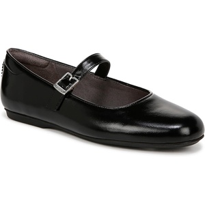 Dr. Scholl’s Shoes Women’s Wexley Jane Mary Jane Flats, Comfortable Flats(Black Shiny Faux Leather)