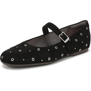 Dr. Scholl’s Shoes Women’s Wexley Jane Mary Jane Flats, Comfortable Flats(Black Stud Microsuede)