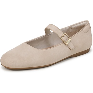 Dr. Scholl’s Shoes Women’s Wexley Jane Mary Jane Flats, Comfortable Flats(Chalk Beige Faux Leather)