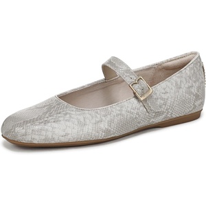 Dr. Scholl’s Shoes Women’s Wexley Jane Mary Jane Flats, Comfortable Flats(Light Grey Snake Faux Leather)