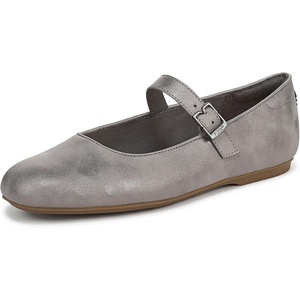 Dr. Scholl’s Shoes Women’s Wexley Jane Mary Jane Flats, Comfortable Flats(Pewter Grey Faux Leather)