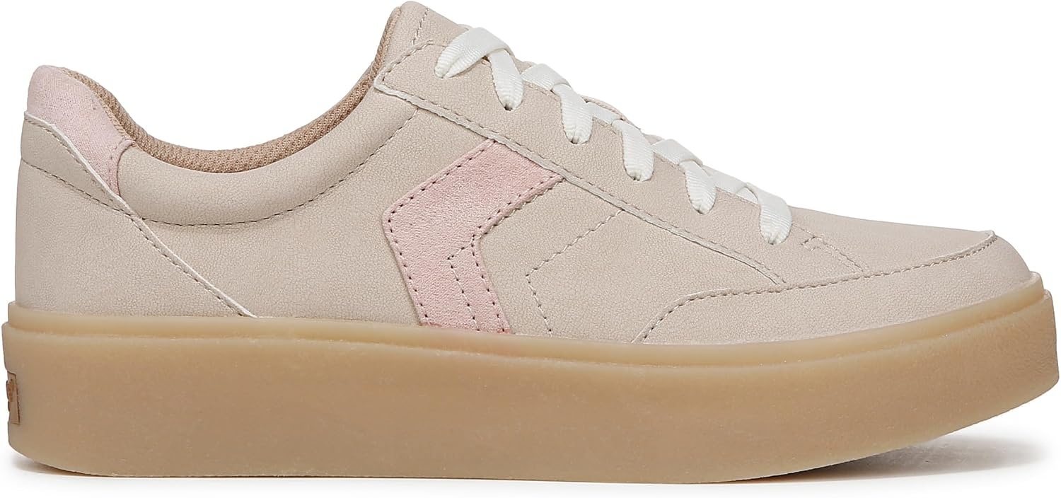 image:imageDr Scholls Shoes Womens Madison Lace Sneakers Comfortable SneakersBeige Pink Faux Leather