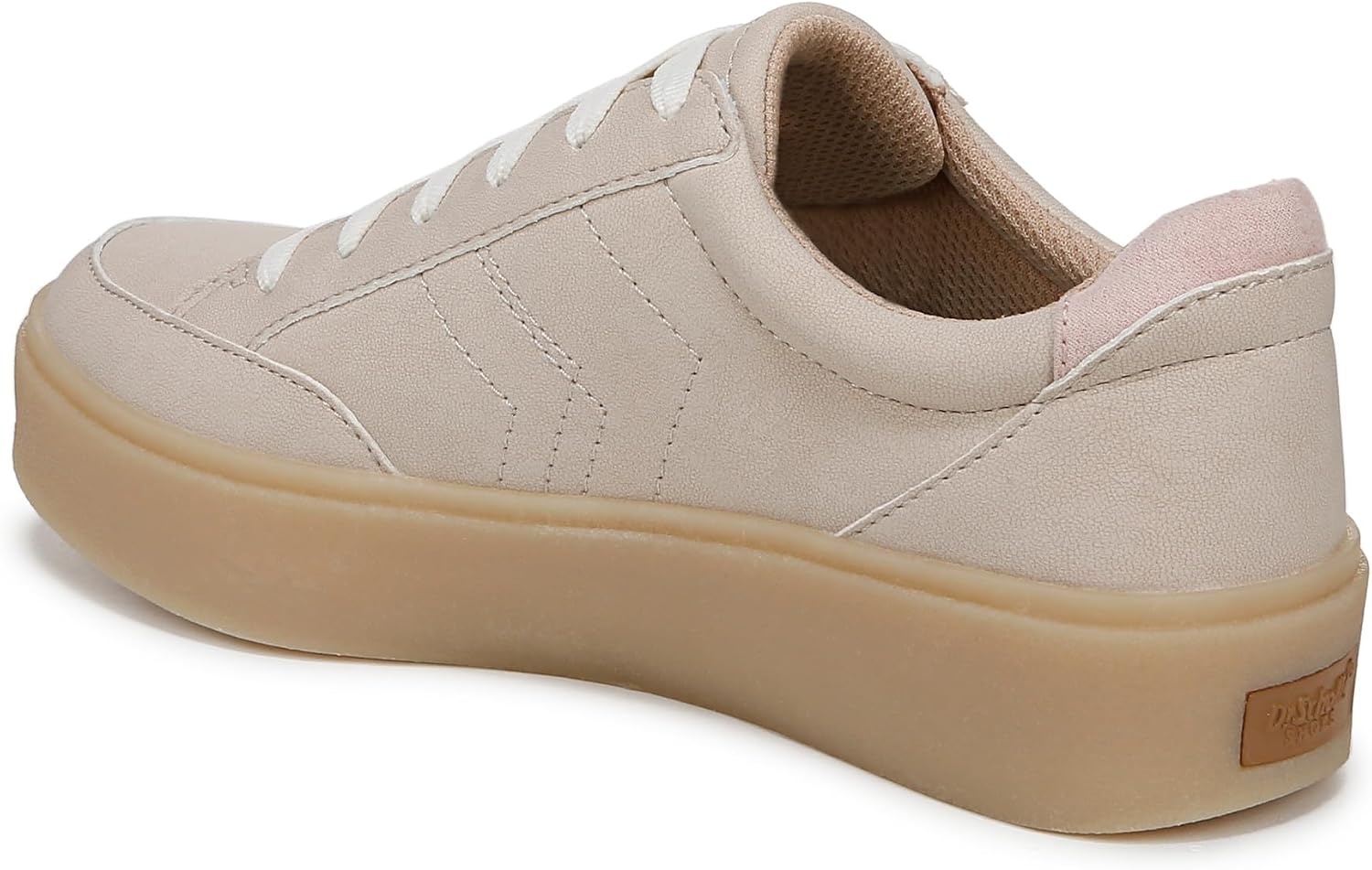 image:imageDr Scholls Shoes Womens Madison Lace Sneakers Comfortable SneakersBeige Pink Faux Leather