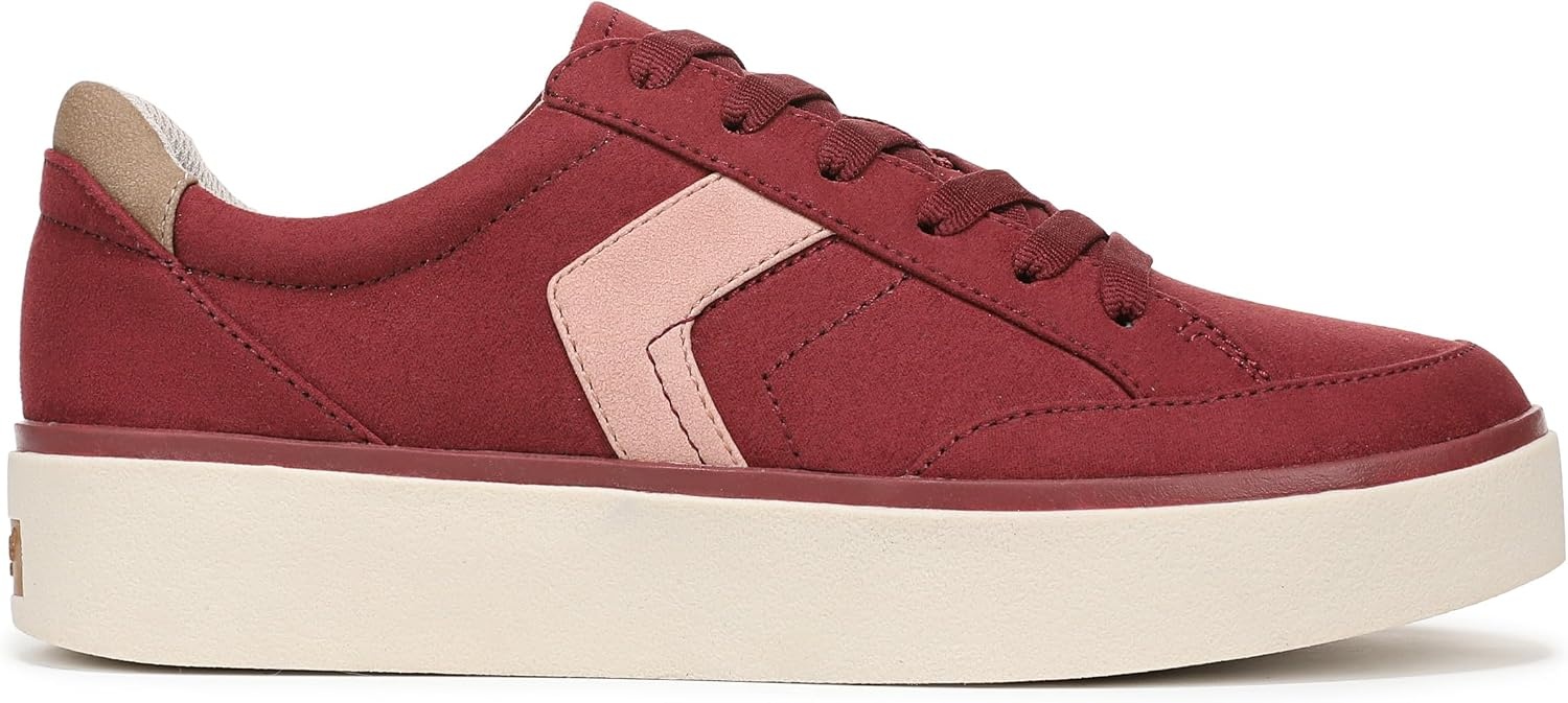 image:imageDr Scholls Shoes Womens Madison Lace Sneakers Comfortable SneakersBurgundy Microsuede