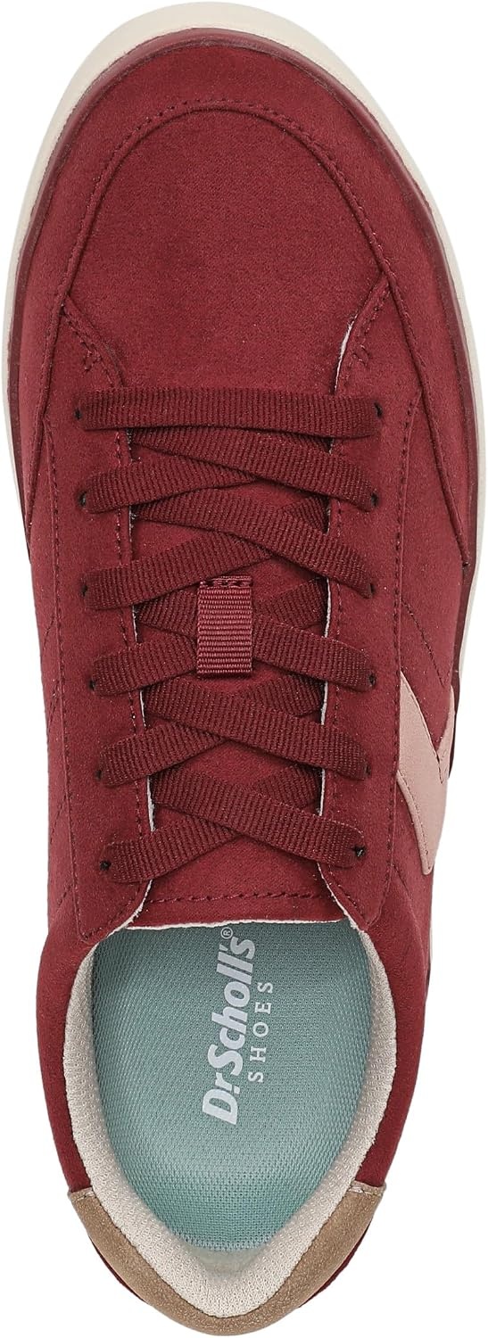 image:imageDr Scholls Shoes Womens Madison Lace Sneakers Comfortable SneakersBurgundy Microsuede