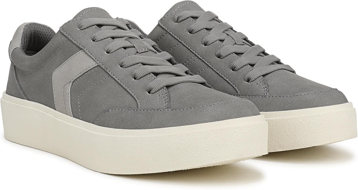 image:imageDr Scholls Shoes Womens Madison Lace Sneakers Comfortable SneakersCalm Grey Microsuede