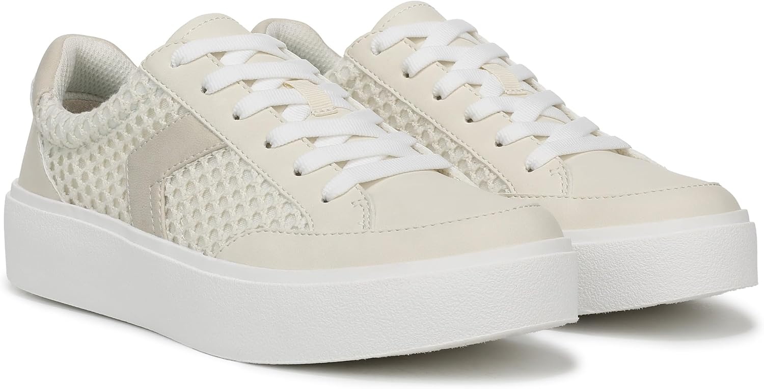 image:imageDr Scholls Shoes Womens Madison Lace Sneakers Comfortable SneakersOff White Mesh