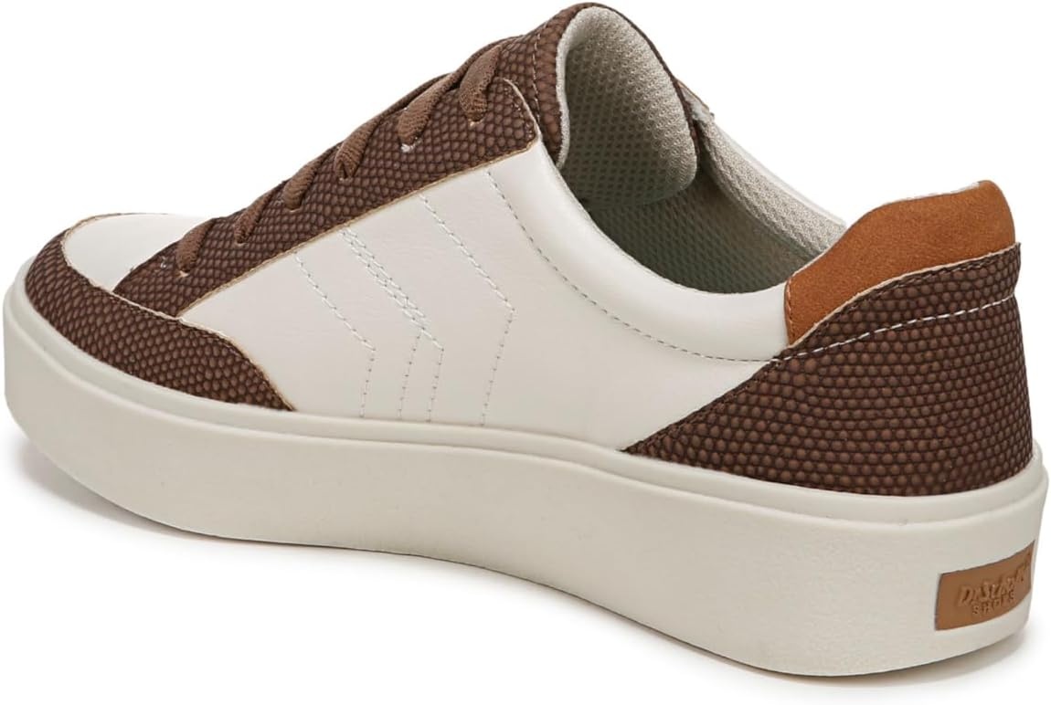 image:imageDr Scholls Shoes Womens Madison Lace Sneakers Comfortable SneakersOff WhiteBrown Faux Leather