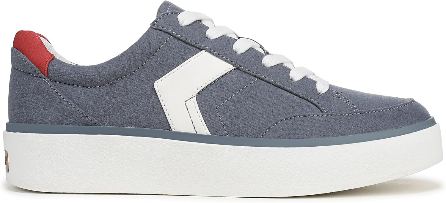 image:imageDr Scholls Shoes Womens Madison Lace Sneakers Comfortable SneakersRed White Blue Microfiber