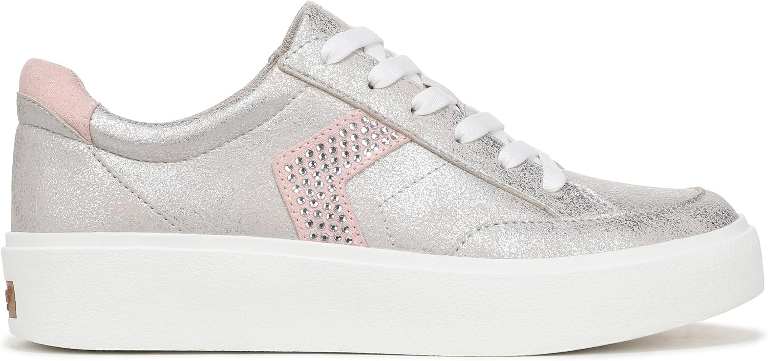 image:imageDr Scholls Shoes Womens Madison Lace Sneakers Comfortable SneakersSilverPink Metallic Sparkle