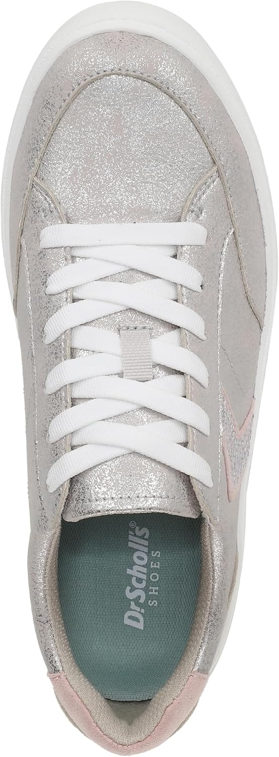 image:imageDr Scholls Shoes Womens Madison Lace Sneakers Comfortable SneakersSilverPink Metallic Sparkle