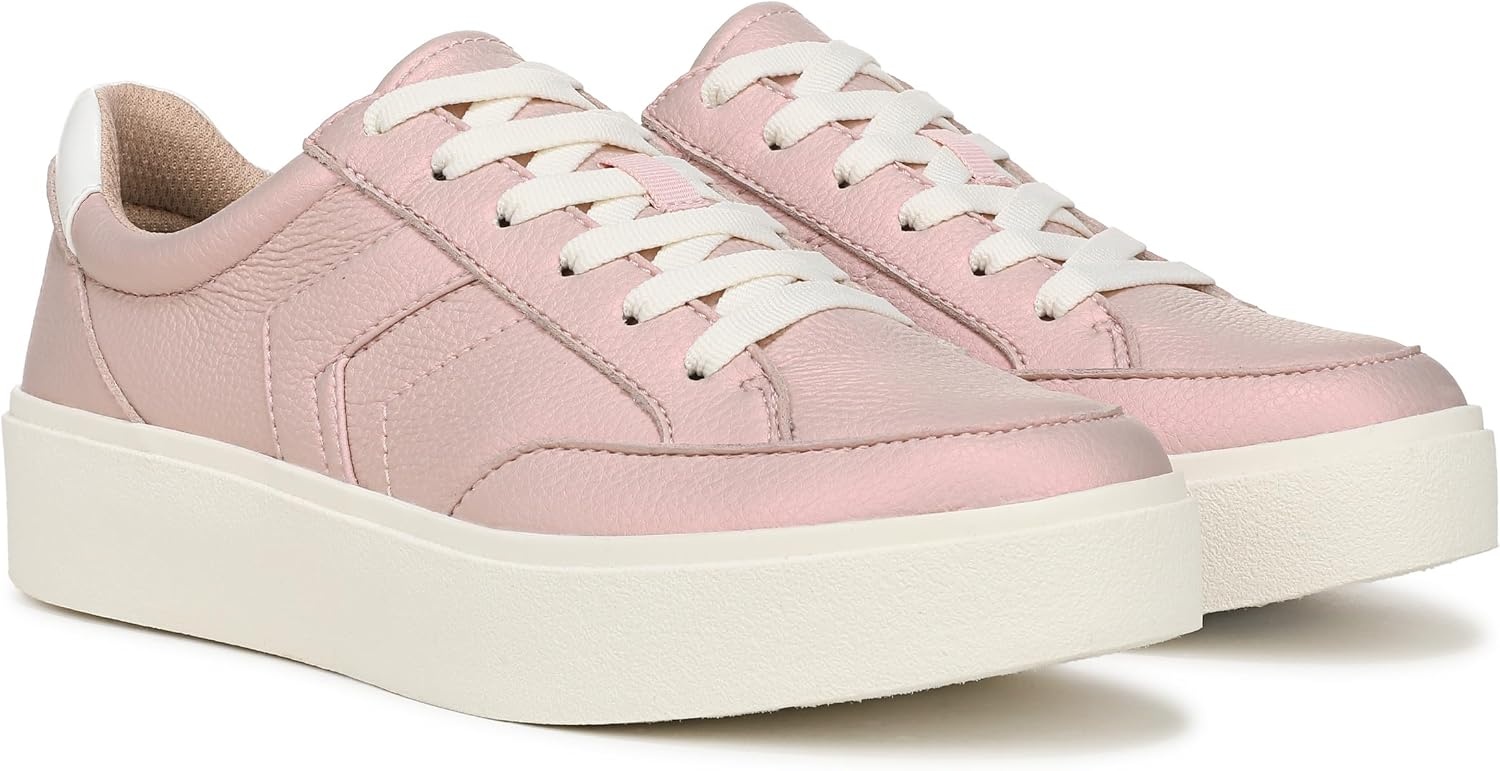 image:imageDr Scholls Shoes Womens Madison Lace Sneakers Comfortable SneakersSoft Pink Metallic Faux Leather