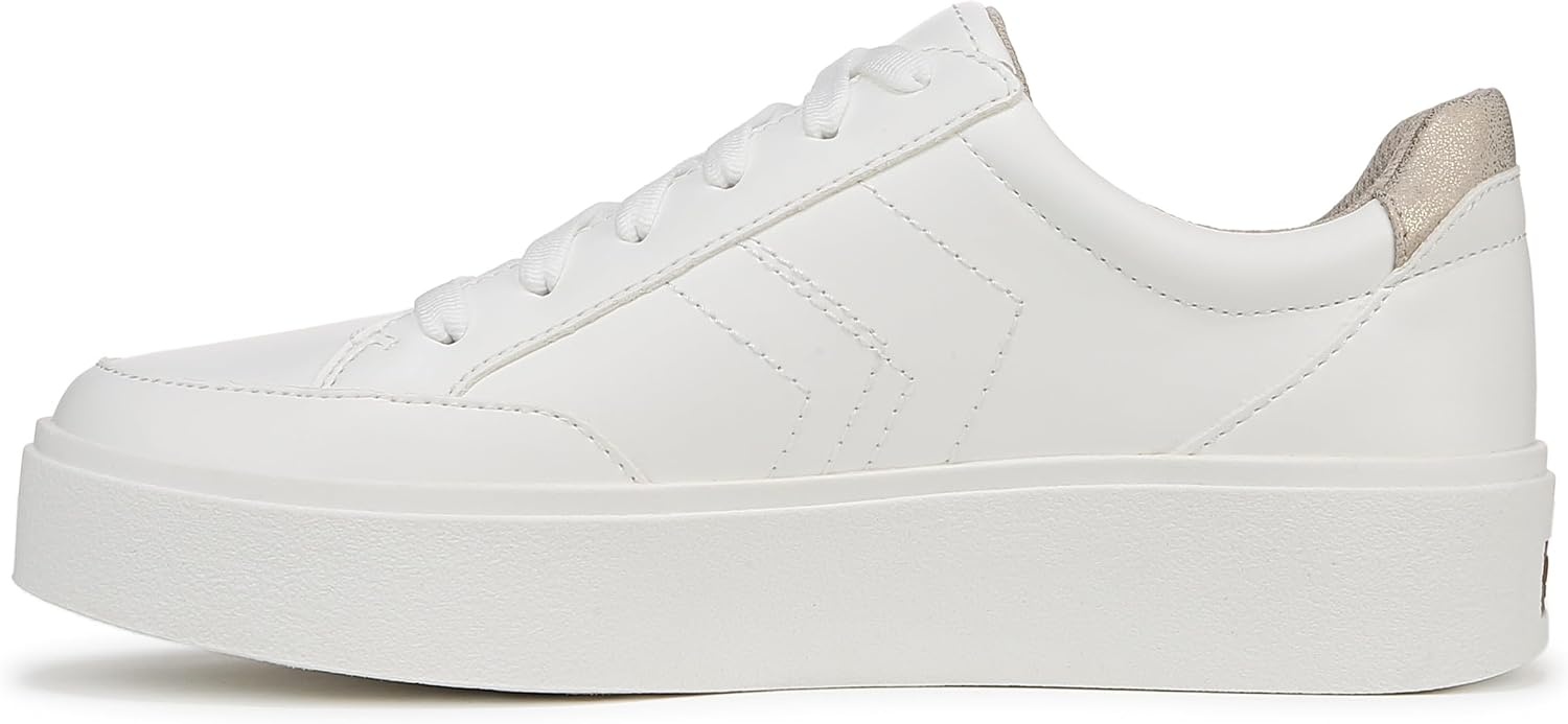image:imageDr Scholls Shoes Womens Madison Lace Sneakers Comfortable SneakersWhite Gold Faux Leather