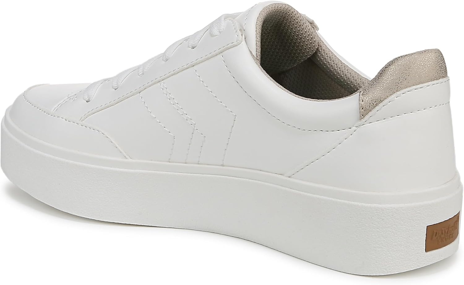 image:imageDr Scholls Shoes Womens Madison Lace Sneakers Comfortable SneakersWhite Gold Faux Leather