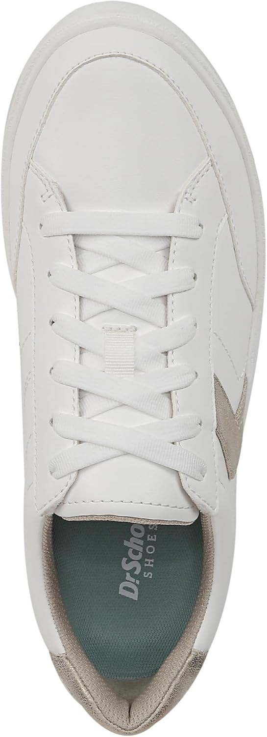 image:imageDr Scholls Shoes Womens Madison Lace Sneakers Comfortable SneakersWhite Gold Faux Leather