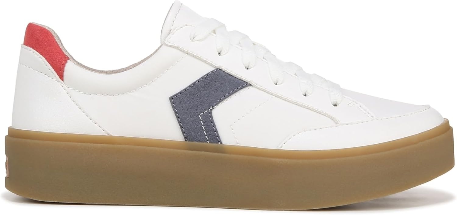 image:imageDr Scholls Shoes Womens Madison Lace Sneakers Comfortable SneakersWhite Nylon and Faux Leather