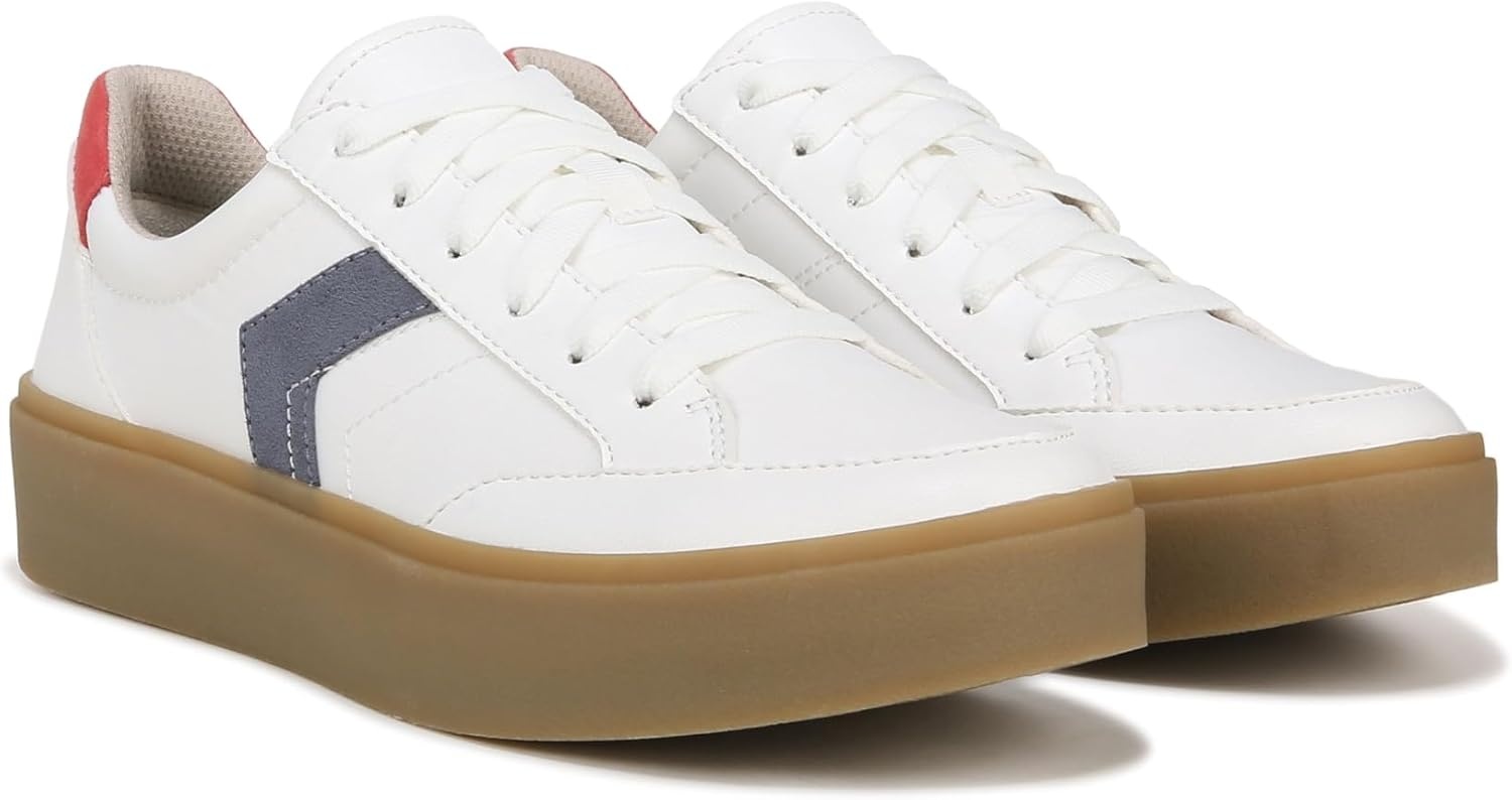 image:imageDr Scholls Shoes Womens Madison Lace Sneakers Comfortable SneakersWhite Nylon and Faux Leather