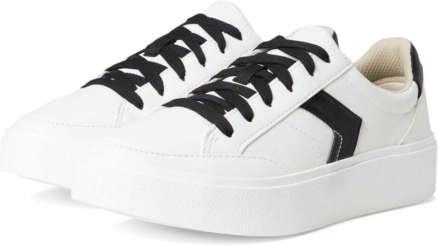 image:imageDr Scholls Shoes Womens Madison Lace Sneakers Comfortable SneakersWhiteBlack Smooth