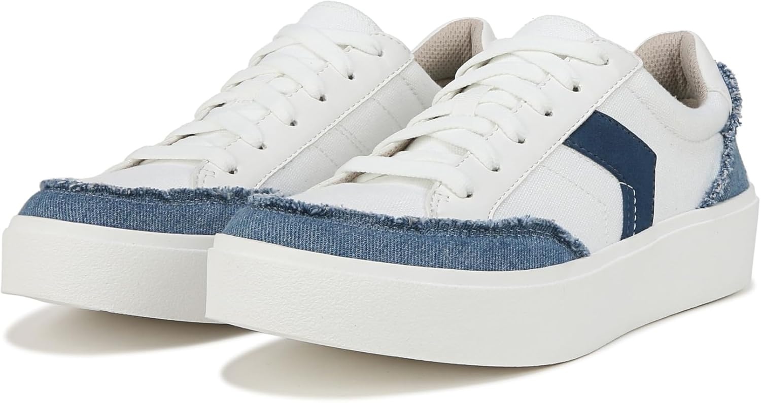 image:imageDr Scholls Shoes Womens Madison Lace Sneakers Comfortable SneakersWhiteBlue Denim