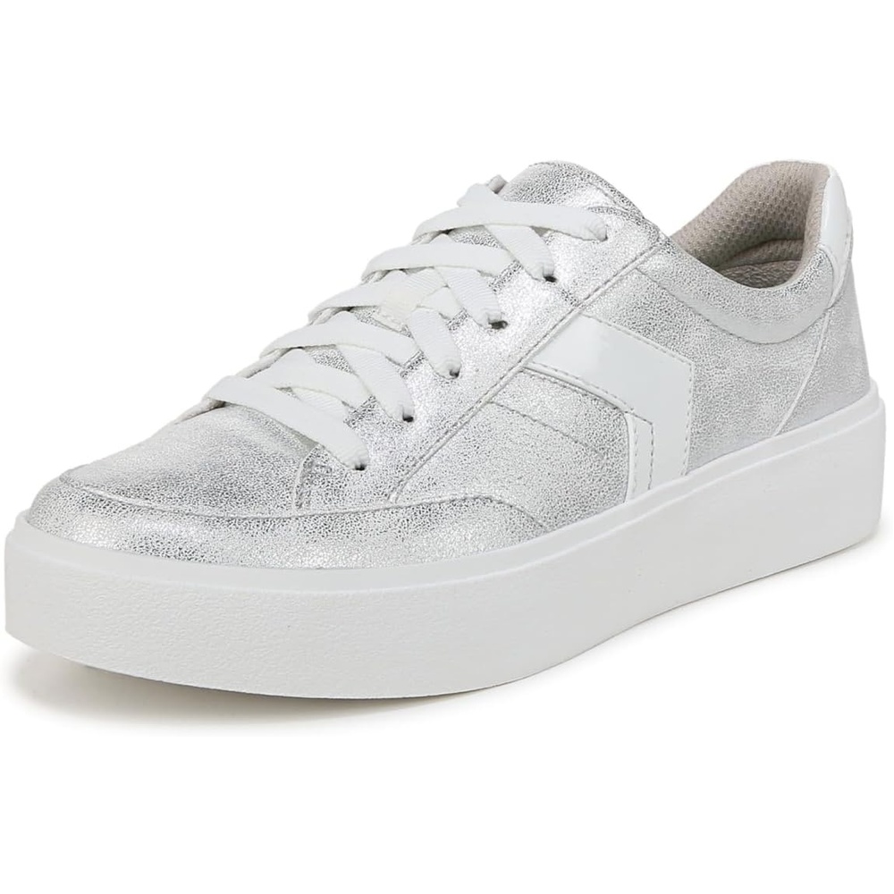 image:imageDr Scholls Shoes Womens Madison Lace Sneakers Comfortable SneakersSilver Metallic