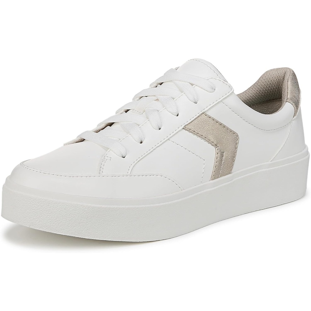 image:imageDr Scholls Shoes Womens Madison Lace Sneakers Comfortable SneakersWhite Gold Faux Leather