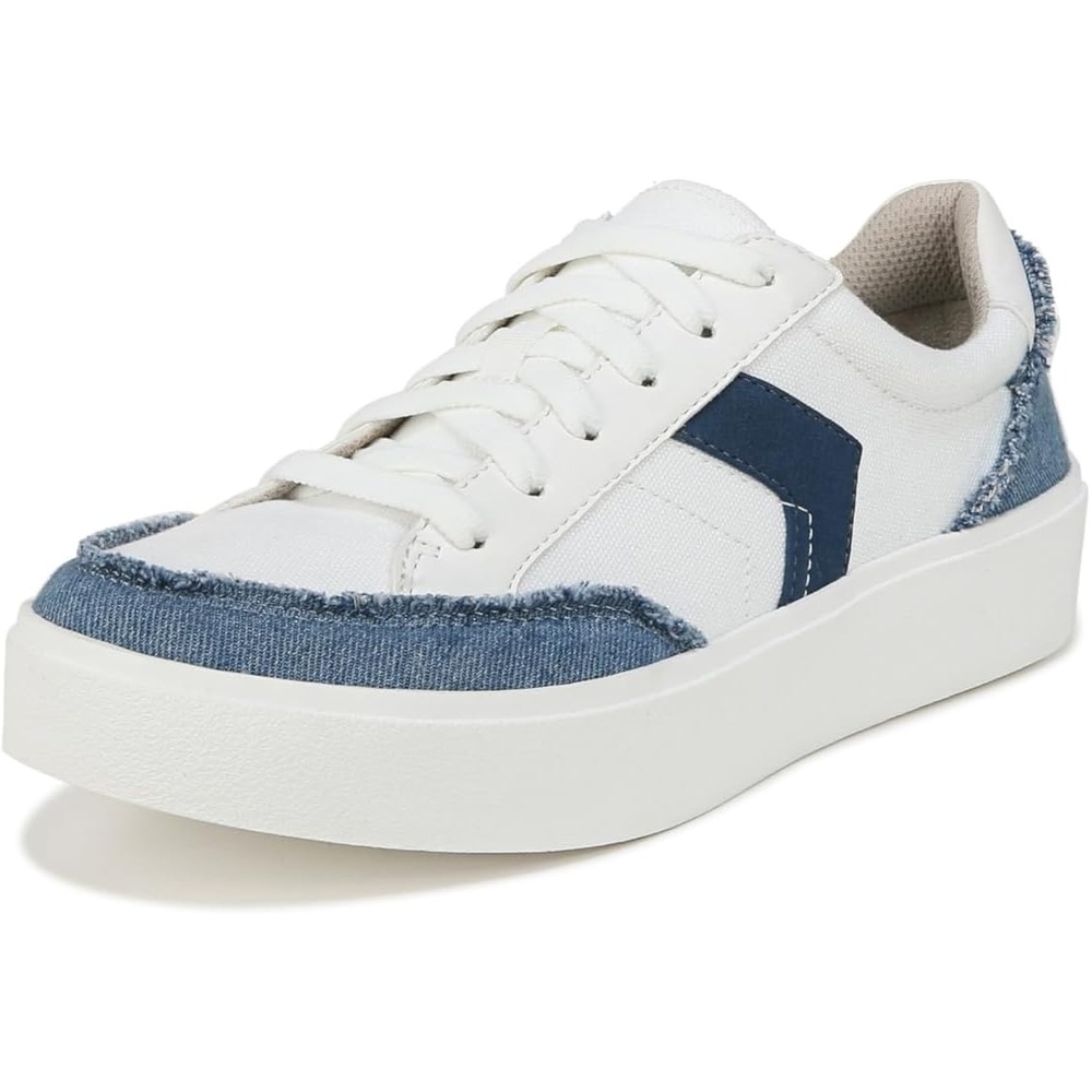 image:imageDr Scholls Shoes Womens Madison Lace Sneakers Comfortable SneakersWhiteBlue Denim