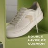 Dr. Scholl’s Shoes Women’s Madison Lace Sneakers, Comfortable Sneakers(White Gold Faux Leather)