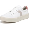 White Faux Leather Red Accent