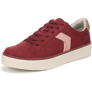 Dr. Scholl’s Shoes Women’s Madison Lace Sneakers, Comfortable Sneakers(Burgundy Microsuede)