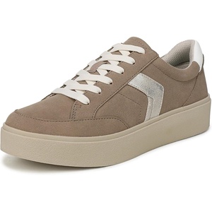 Dr. Scholl’s Shoes Women’s Madison Lace Sneakers, Comfortable Sneakers(Taupe Microsuede)