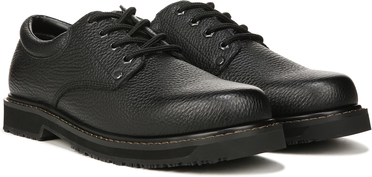 image:imageDr Scholls Shoes Mens Harrington II Slip Resistant Oxford Work ShoesBlack Leather