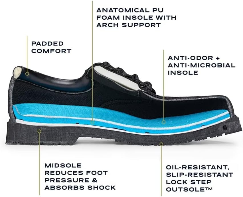 image:imageDr Scholls Shoes Mens Harrington II Slip Resistant Oxford Work ShoesBlack Leather