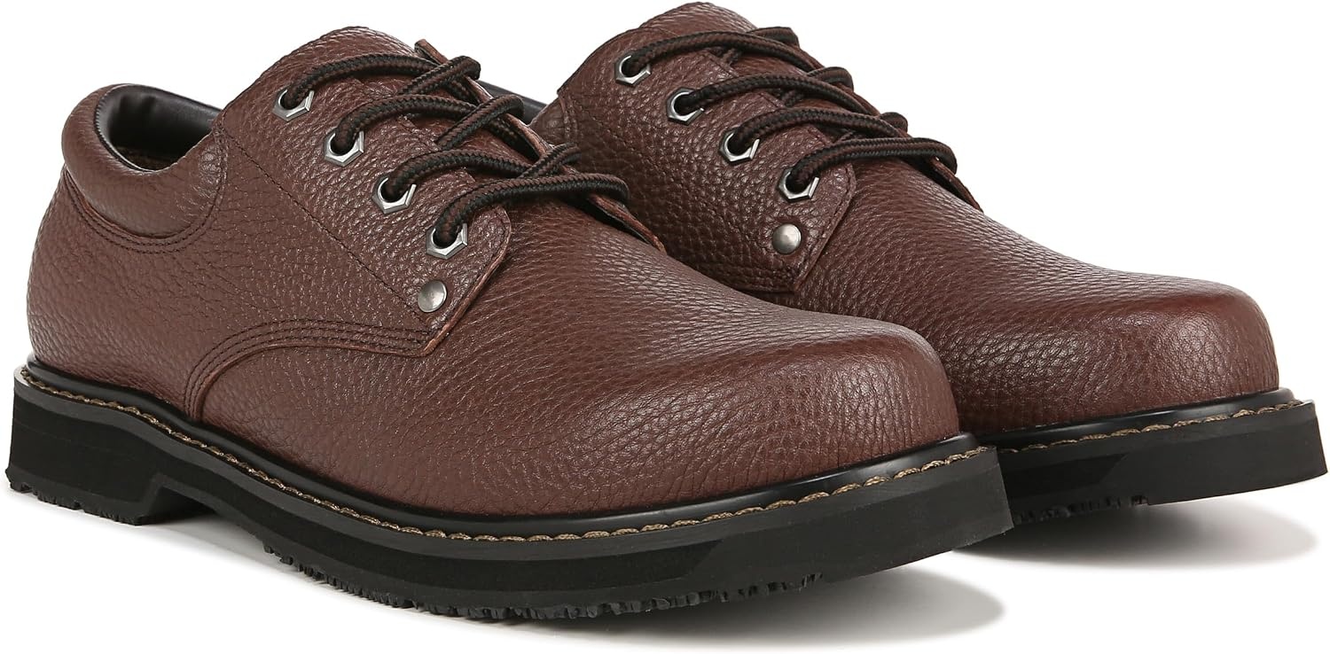 image:imageDr Scholls Shoes Mens Harrington II Slip Resistant Oxford Work ShoesBushwacker Brown