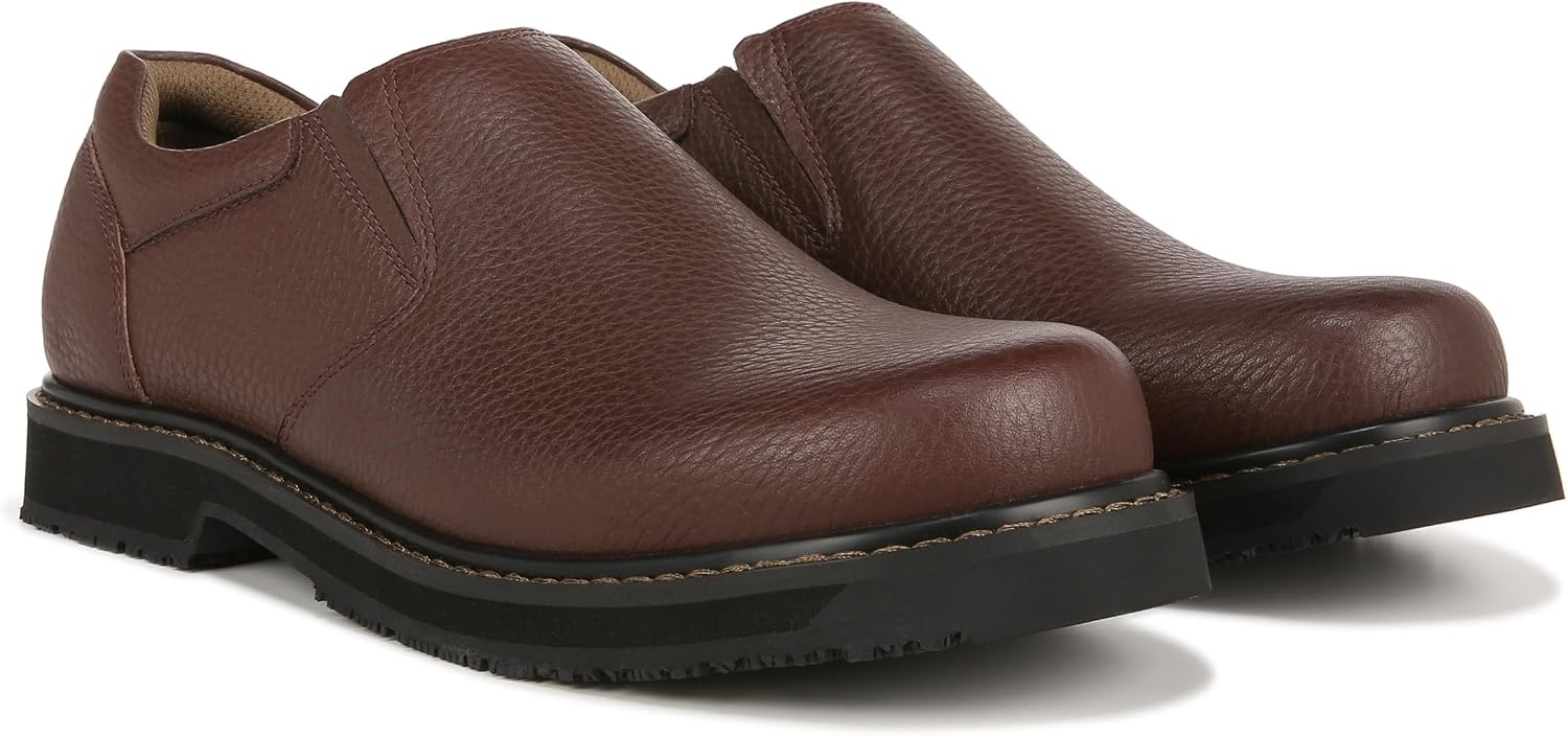 image:imageDr Scholls Shoes Mens Winder II Slip Resistant Work LoaferBrown Tumbled Leather