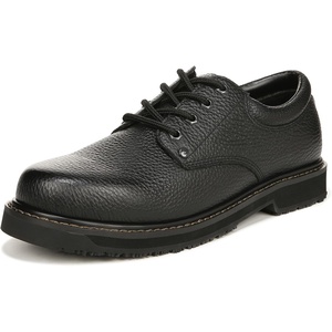 Dr. Scholl’s Shoes Men’s Harrington II Slip Resistant Oxford Work Shoes(Black Leather)