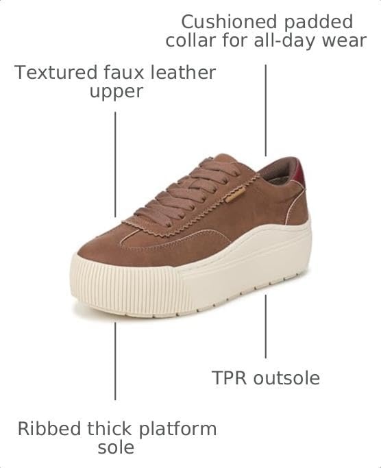 image:imageDr Scholls Shoes Womens Time Off Most Sneaker Womens Platform ShoesWalnut Brown