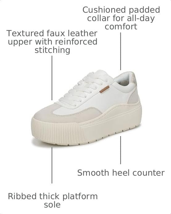image:imageDr Scholls Shoes Womens Time Off Most Sneaker Womens Platform ShoesWhiteBirch