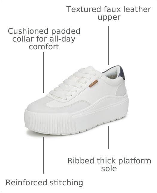 image:imageDr Scholls Shoes Womens Time Off Most Sneaker Womens Platform ShoesWhiteNavy