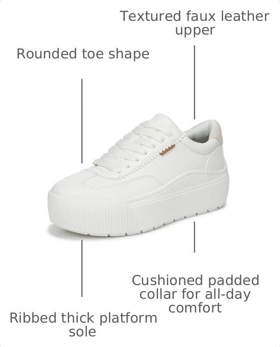 image:imageDr Scholls Shoes Womens Time Off Most Sneaker Womens Platform ShoesWhiteWhite