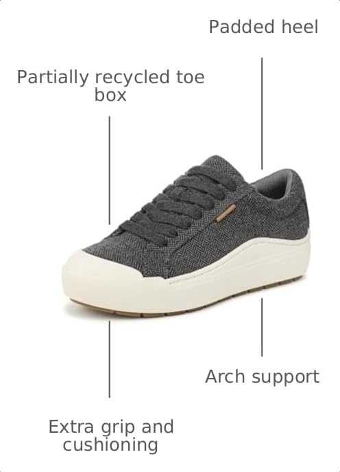 image:imageDr Scholls Shoes Womens Time Off Sneaker Comfortable Walking ShoesCharcoal Grey Herringbone